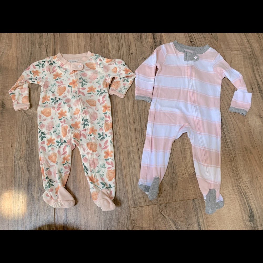 Burt’s bees organic footed baby pajamas 0-3M